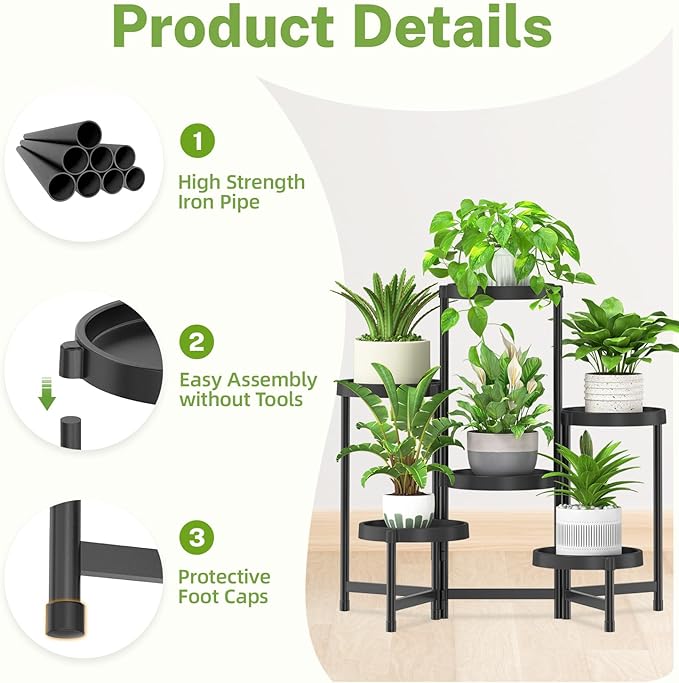 iDavosic.ly 6 Tier Folding Plant Stand Indoor Outdoor - Image 4