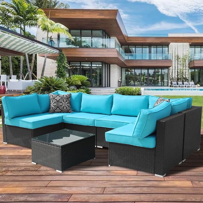 14Pcs Outdoor Cushion Covers Replacement Washable w/Zipper - Image 8