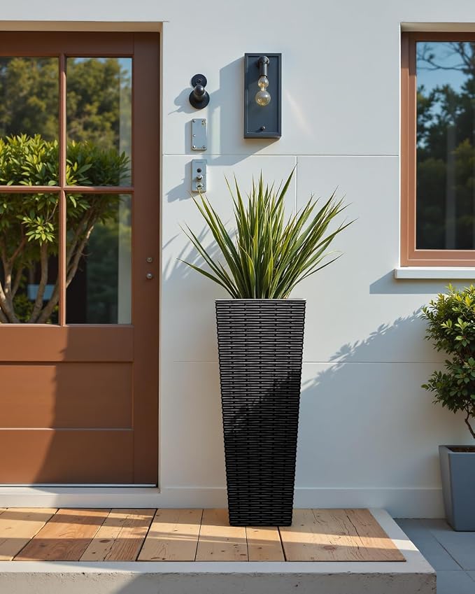 Greesum 24 Inch Tall Plastic Planters, Detachable Inner Pot & Drainage Holes - Image 6