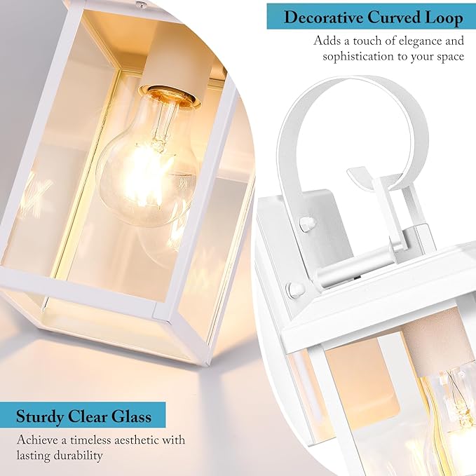 BesLowe 2-Pack Outdoor Wall Light Fixtures, Exterior Lighting Fixtures Wall - Image 3