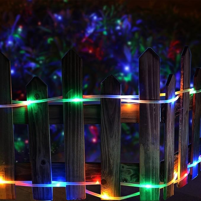 RUICHEN Solar Rope Lights Outdoor String Lights, 16.5 Ft 50 LED Tube Light - Image 7