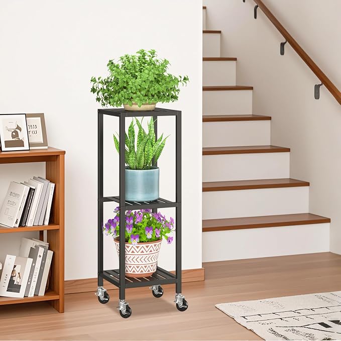 LASZOLA 3 Tier Black Metal Plant Stand Indoor Outdoor - Image 9
