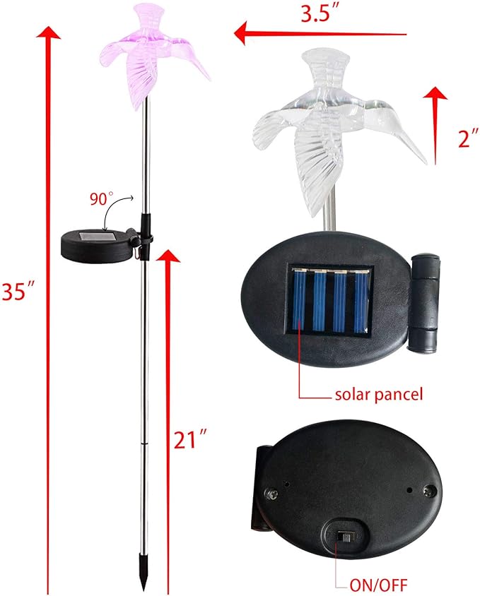 Solar Powered Outdoor Garden LED Light Color Charging Figurine Stake Landscape - Image 7