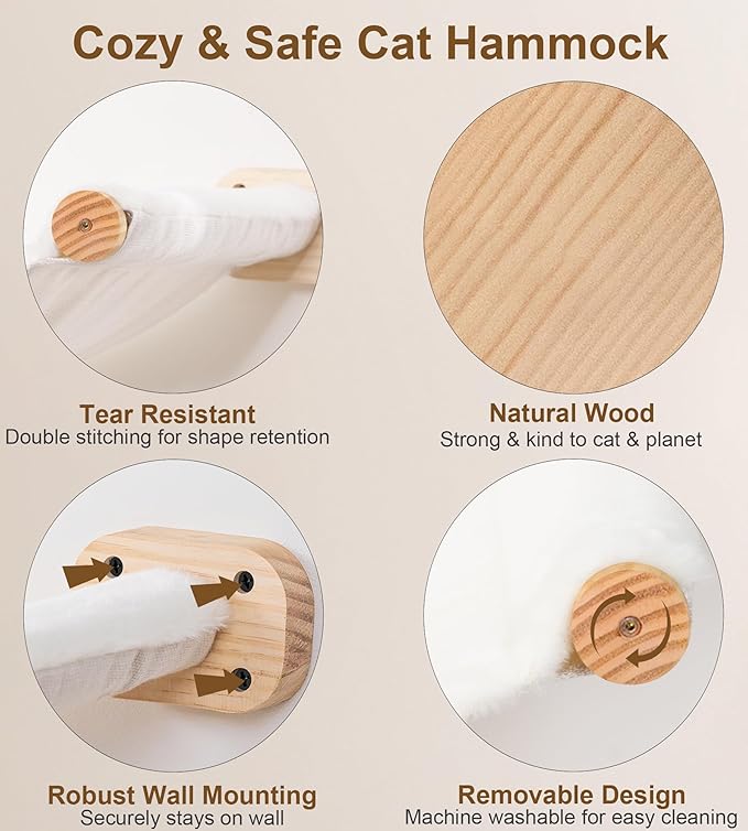Cat Wall Hammock Set of 3, Wall Shelves - Image 4