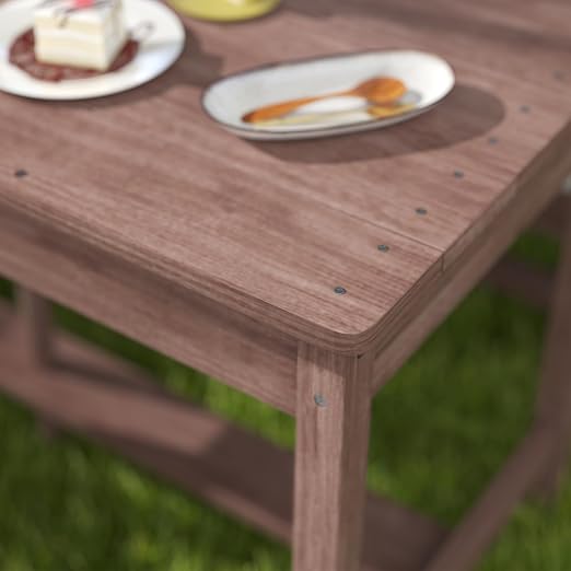 Qaba Kids Picnic Table, Outdoor Wooden Table & Bench Set - Image 9