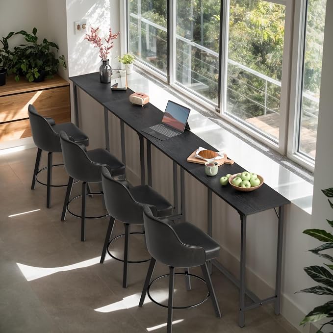 Karl home 63" Bar Table, Rectangular High Top Bar Counter Tables - Image 7