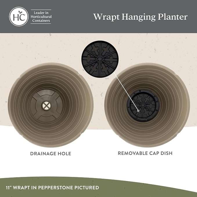 The HC Companies 13 Inch Wrapt Hanging Planters, Lightweight UV-Resistant - Image 3