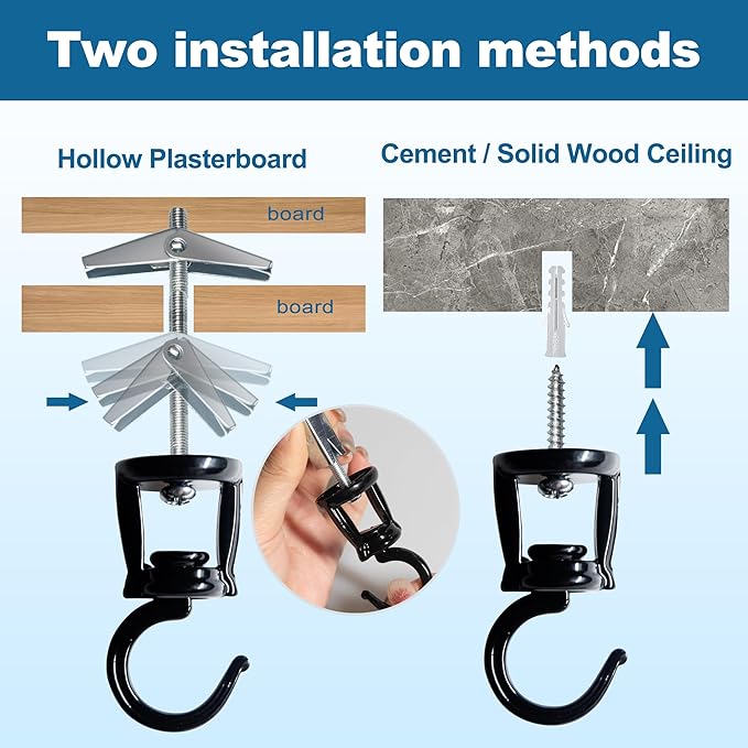 ONIKK Ceiling Hooks for Hanging Plants, Heavy Duty Metal Plant Hooks, Screw in - Image 5