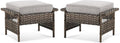 Patio Ottomans 2 Piece Outdoor Wicker Ottomans PE Rattan Footrest by Bellefurn