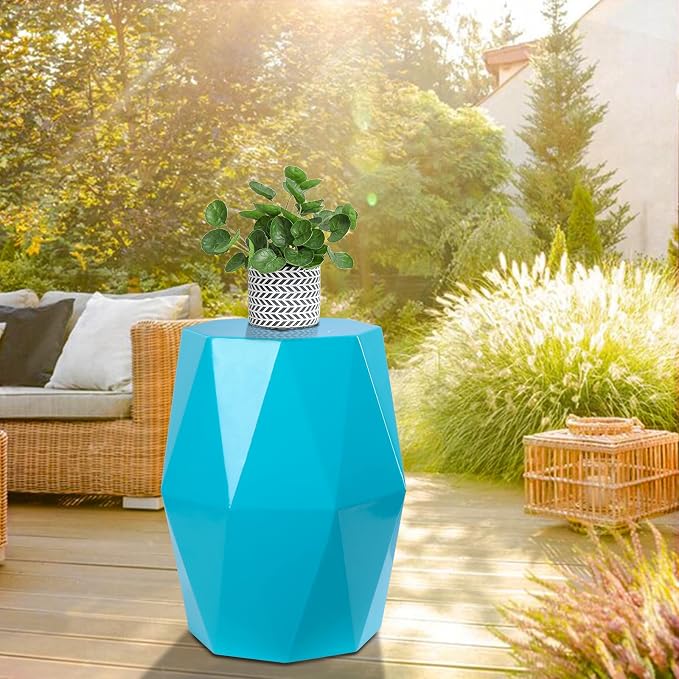 Vipush Outdoor Lace Cut Iron Side Table, Patio Garden Stool Coffee End Table - Image 7