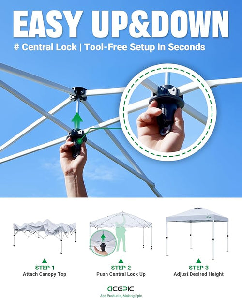10x10 Pop Up Canopy Tent, One Push Instant Outdoor Gazebo - Image 2