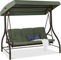 Best Choice Products 3-Seat Outdoor Large Converting Canopy Swing Glider by BestChoiceProducts