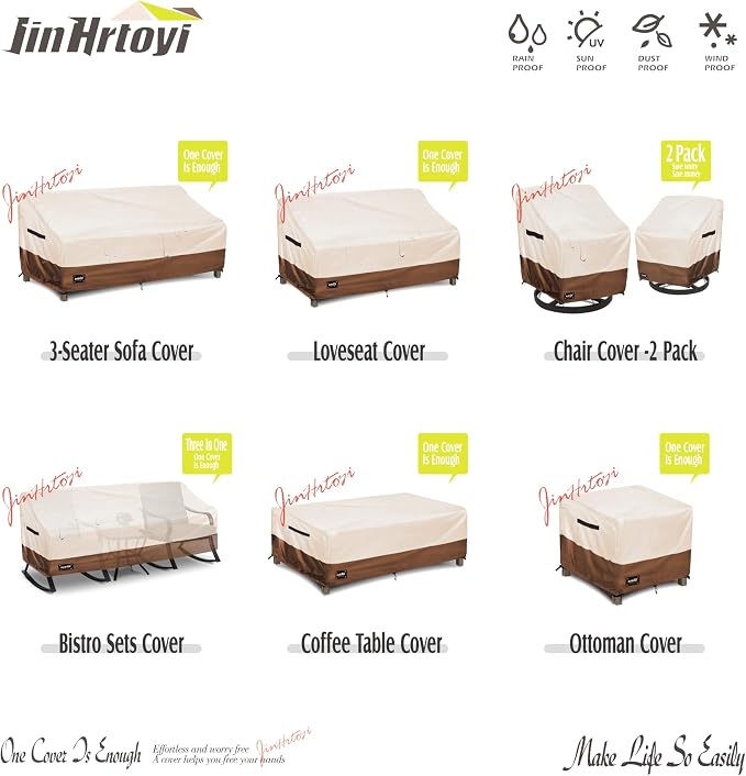 JinHrtoyi Outdoor Chair Covers 2 Pack, 30Wx34Dx38H inches Patio Chair Cover - Image 5