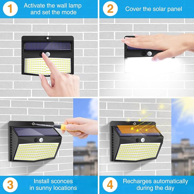 Peasur Solar Lights Outdoor, Solar Motion Sensor Security Light - Image 7