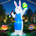 MICOCAH 8FT Easter Inflatables Outdoor Decorations Blow Up Bunny Painting Eggs by MICOCAH