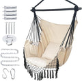 Hammock Chair Hanging Rope Swing Chair, Max 450 Lbs, Large Hanging Chair by PIRNY