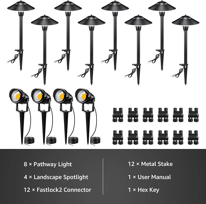 SUNVIE LED Low Voltage Landscape Lighting 12V Landscape Lighting Kit - Image 7