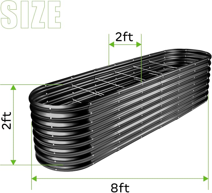 Land Guard 8×2×2ft Galvanized Raised Garden Bed Kit, Raised Garden Boxes Outdoor - Image 2