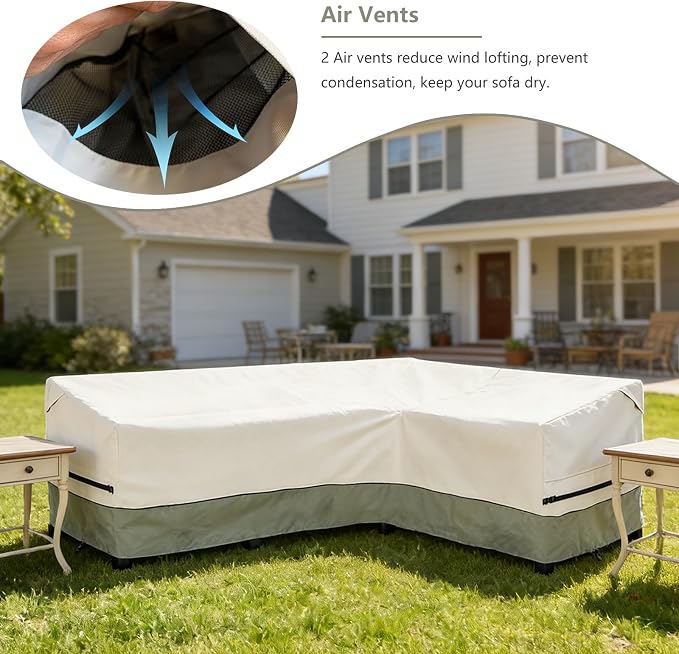 okcool Outdoor Sectional Sofa Cover Waterproof-L-Shaped Patio Furniture Covers - Image 6