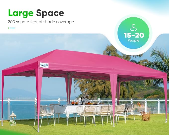 Quictent 10x20 Pop up Canopy Without Sidewalls Easy up Canopy Tent Instant - Image 3