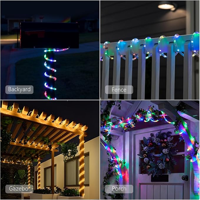 ANJAYLIA 66ft 200 LED Rope Lights Outdoor, Waterproof 16 Colors Changing String - Image 7