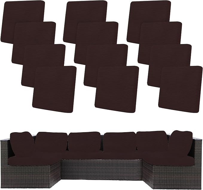12Pcs Stretch Patio Cushion Covers, Outdoor Couch Covers Replacement, Outdoor by BIETYONE