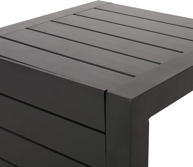 Christopher Knight Home Jesse Coral Outdoor Modern Aluminum C-Shaped End Table - Image 6