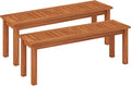 Tangkula Outdoor Wood Bench, 2-Person Backless Patio Garden Bench by TANGKULA