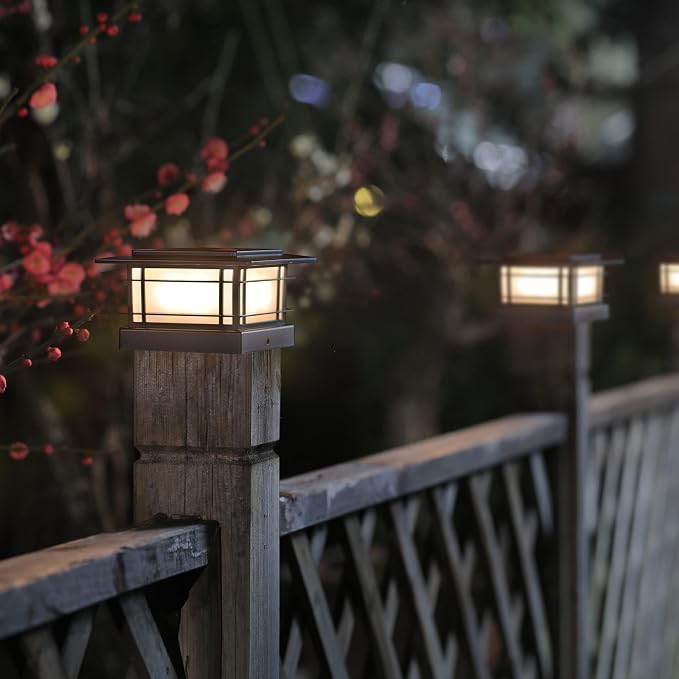 Dynaming 6 Pack Solar Post Cap Lights Outdoor, Fence Post Solar Lights Fit - Image 4