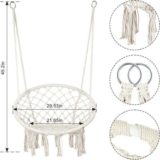 Macrame Hammock Chair Swing - Image 6
