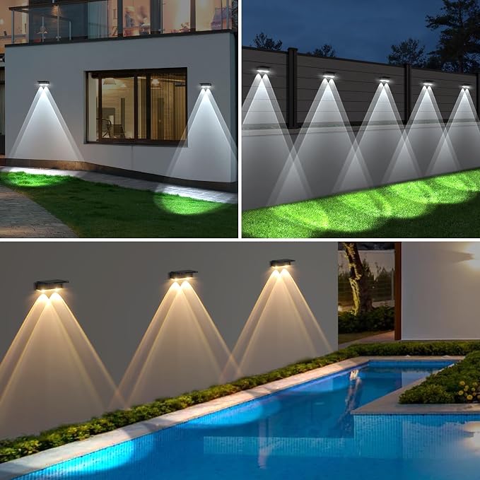 Derynome Solar Fence Outdoor Lights 12 Pack, 3 Color Modes IP45 Waterproof - Image 7