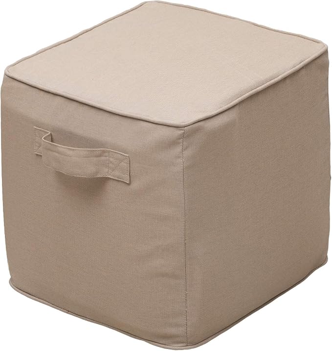 QILLOWAY Indoor/Outdoor Inflatable Stool, Ottoman Pouf Cube 16", All Weather - Image 3