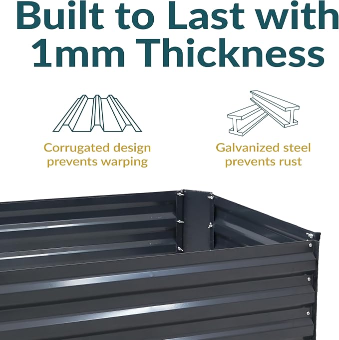 Sunnydaze 11.75" H Raised Metal Garden Bed - Image 2