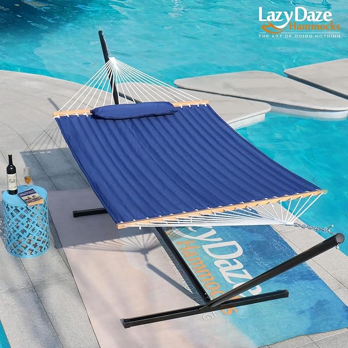Lazy Daze Hammocks 12 FT Double Quilted Fabric Hammock - Image 7