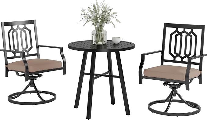 PHI VILLA 3 Piece Outdoor Bistro Set by PHIVILLAThepioneerofcomfortablehouseholdsupplies