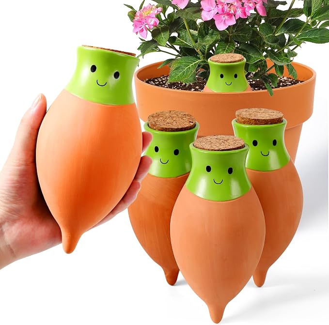 KGZZIZI 4 Pcs Self Watering Terracotta Globes. Large Olla Planter Inserts. by KGCCIZI