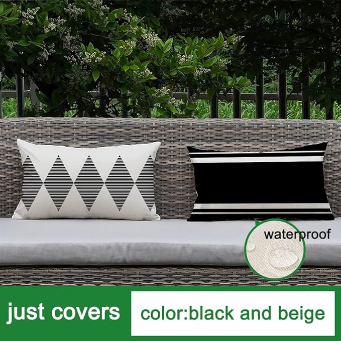 RABUSOFA Outdoor Pillows Covers 12x20 inch Waterproof - Image 6