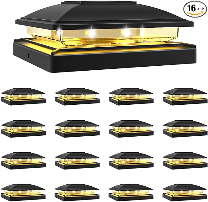 VOLISUN Solar Post Cap Light Outdoor Waterproof 16pack, Solar Fence by VOLISUN