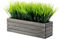 MyGift 14 Inch Artificial Green Grass Plant in Vintage Gray Wood Planter Window by MyGiftHome