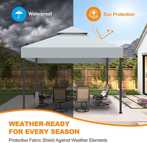10x10 Canopy Replacement Top Cover Canopy Top Replacement Double Layer Vented - Image 2