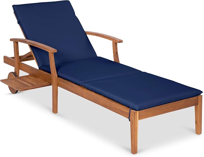 Best Choice Products 79x26in Acacia Wood Chaise Lounge Chair Recliner, Outdoor by BestChoiceProducts