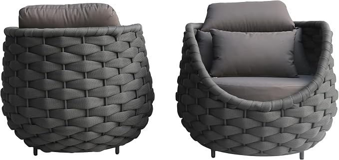 TWT 4 Pieces Patio Sofas All-Weather Rope Balcony Furniture - Image 7