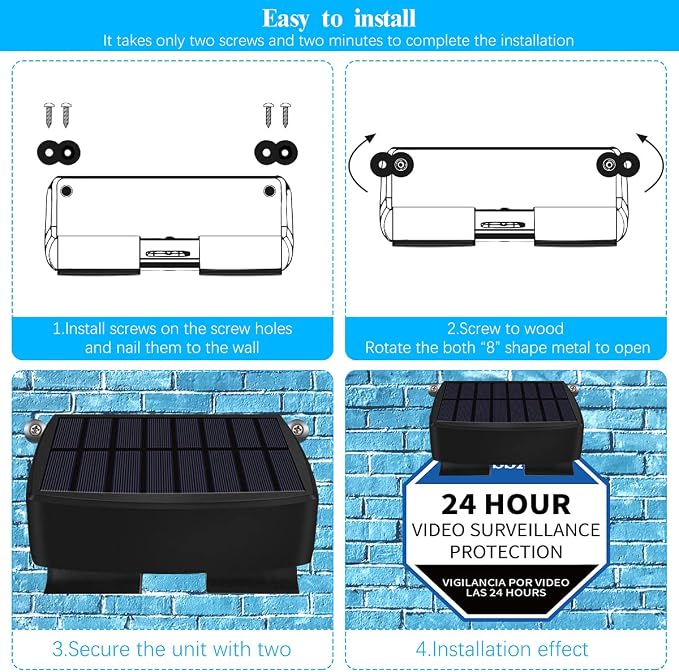 OOSSXX Solar Power Deck LED Light Clip-On Yard Security Sign Spotlight - Image 8