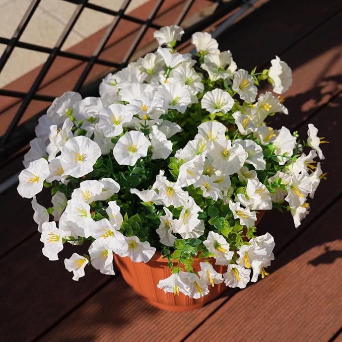 Artificial Flowers for Outdoors, UV Resistant Fake Silk Morning Glory, - Image 5