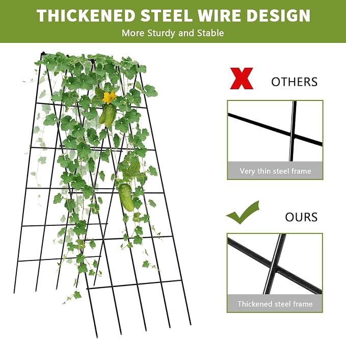 Cucumber Trellis 2 Pack, Foldable A-Frame Garden Trellis - Image 6