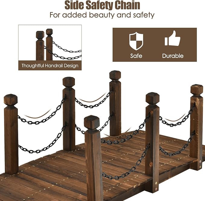 HAPPYGRILL 5FT Wooden Bridge - Image 7