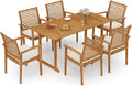 Tangkula 7 Piece Patio Acacia Wood Dining Set by TANGKULA