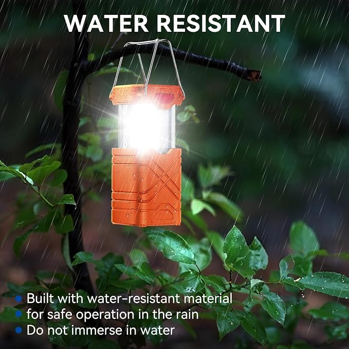 LETMY 4 Pack Camping Lantern, Rechargeable LED Lanterns, Solar Lantern Battery - Image 5