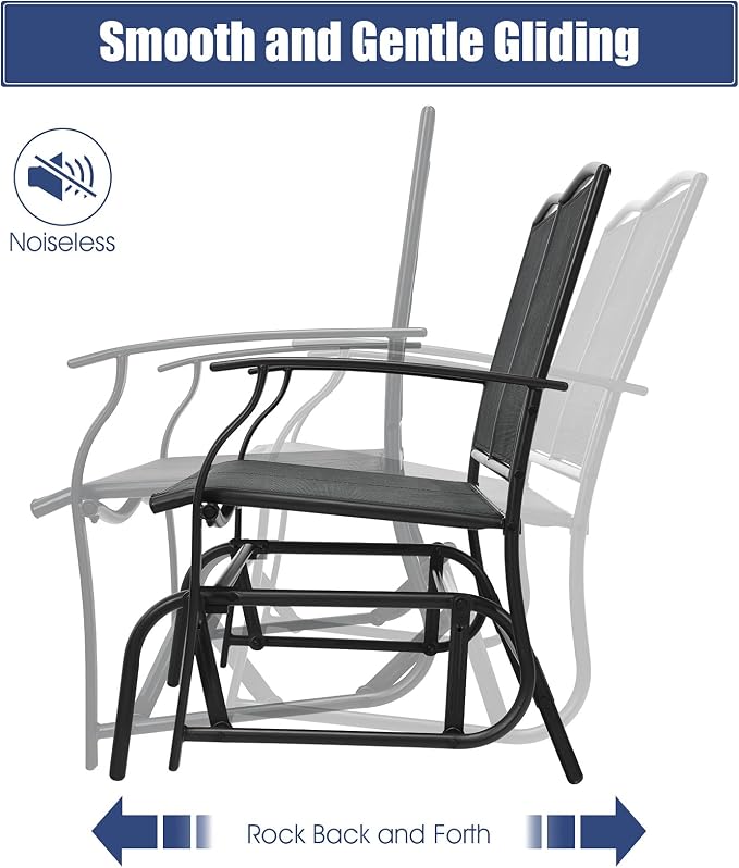 Giantex Patio Glider Benches for Outside, Swing Glider Chair - Image 6
