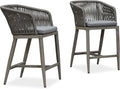 PURPLE LEAF Counter Height Bar Stool Set of 2 Woven Rattan Counter Stool Bar by PURPLELEAF